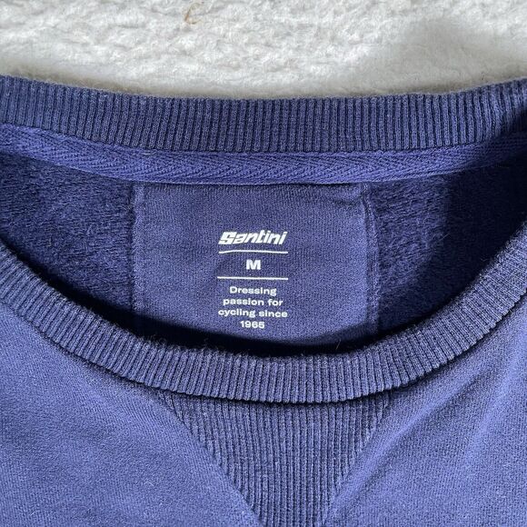 Santini UCI iRide Sweatshirt Mens Medium Blue Crew Neck Cycling Collab - Picture 5 of 16